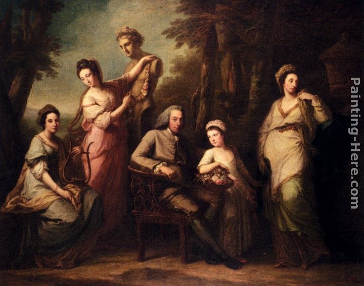 Angelica Kauffmann Portrait Of Philip Tisdal With His Wife And Family